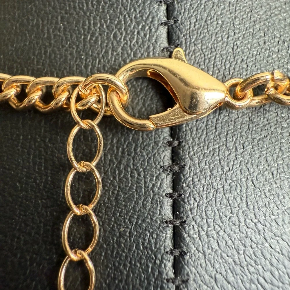 3D Gold Floral Design Statement Necklace - Picture 12 of 12